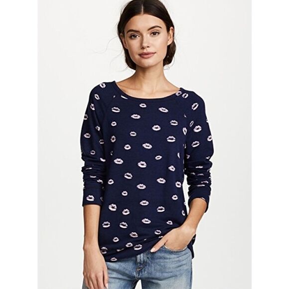 New. JOIE navy kiss print sweatshirt. Retails $138 - Picture 2 of 8